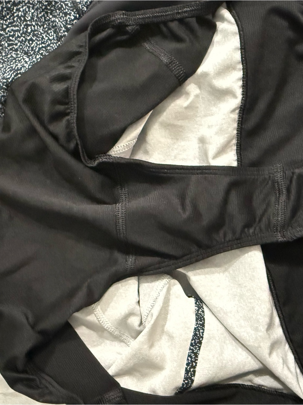 Athleta women size L shorts Black Waistband Blue Heathered Athletic - Picture 6 of 7